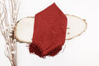 Cranberry Tone On Tone Church Scarf with Fringe