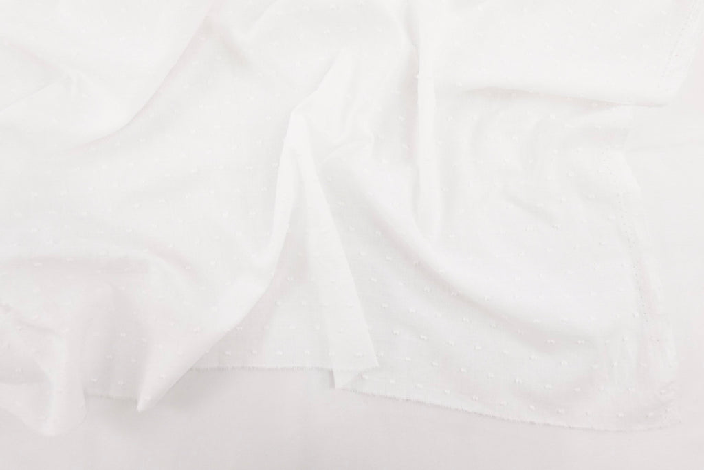 Off-White 100% Cotton Swiss Dot