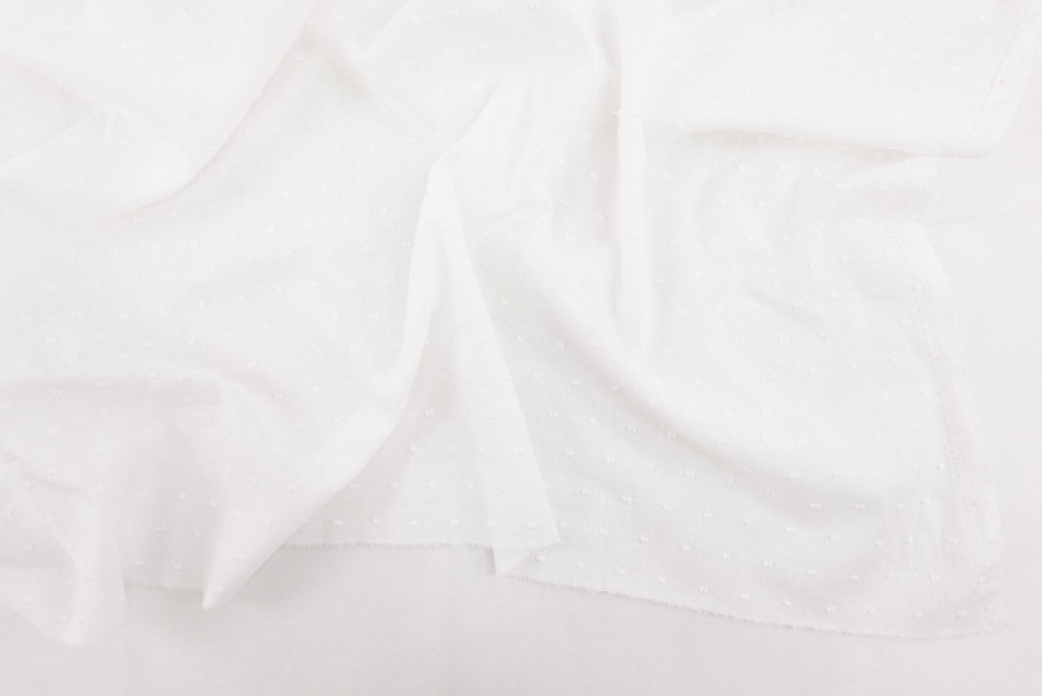Off-White 100% Cotton Swiss Dot