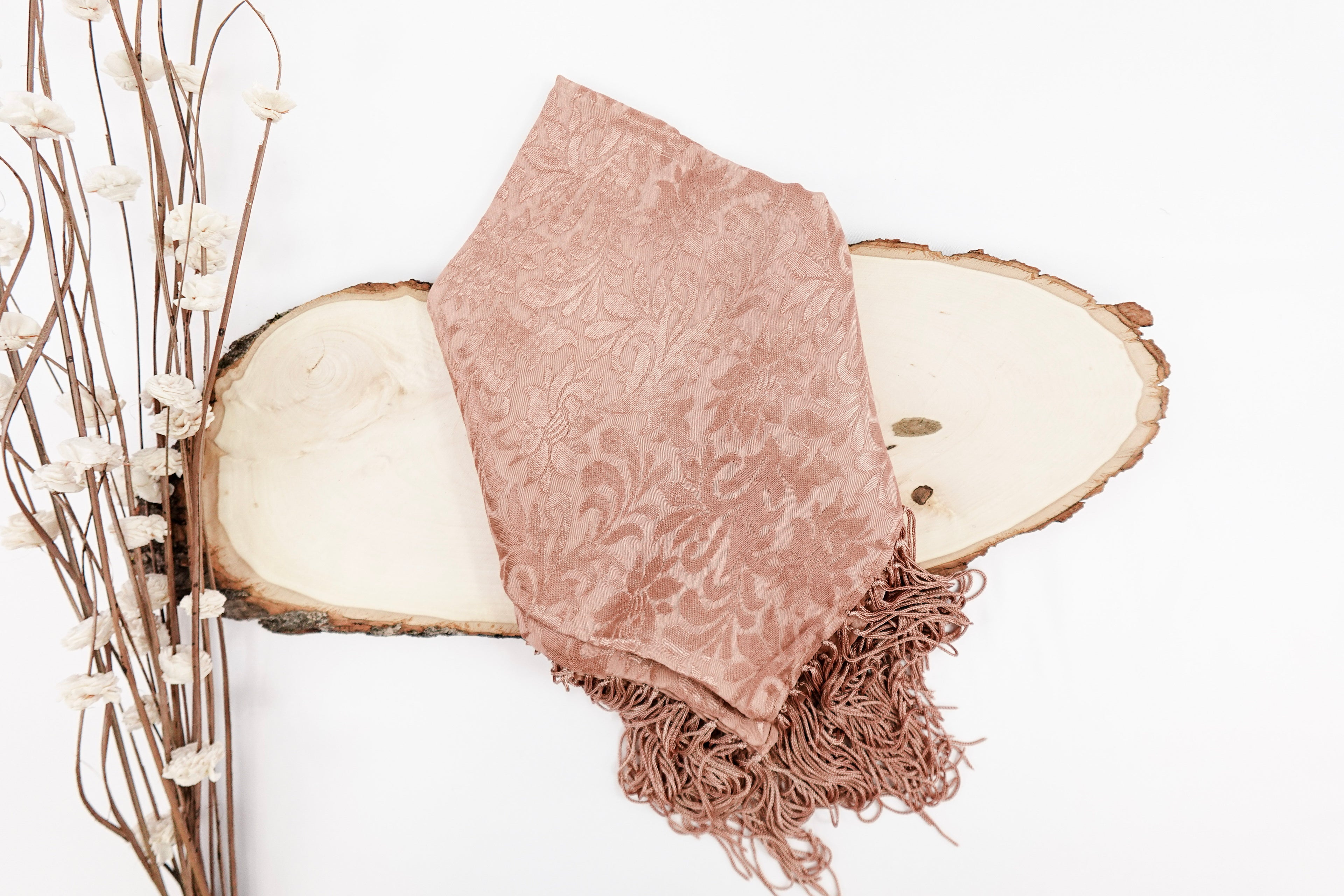 Copper Tone On Tone Church Scarf with Fringe