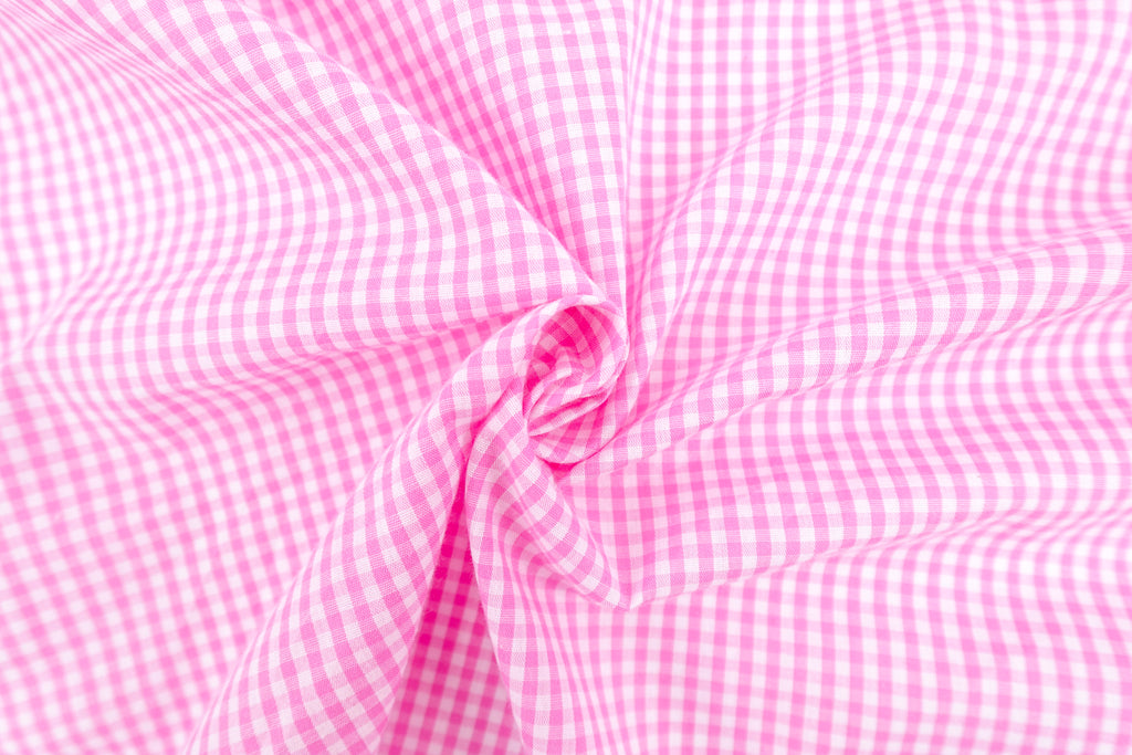 Candy Pink Polycotton Gingham