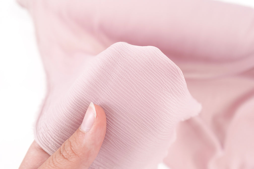 Mauve Pink Crinkle Sheen