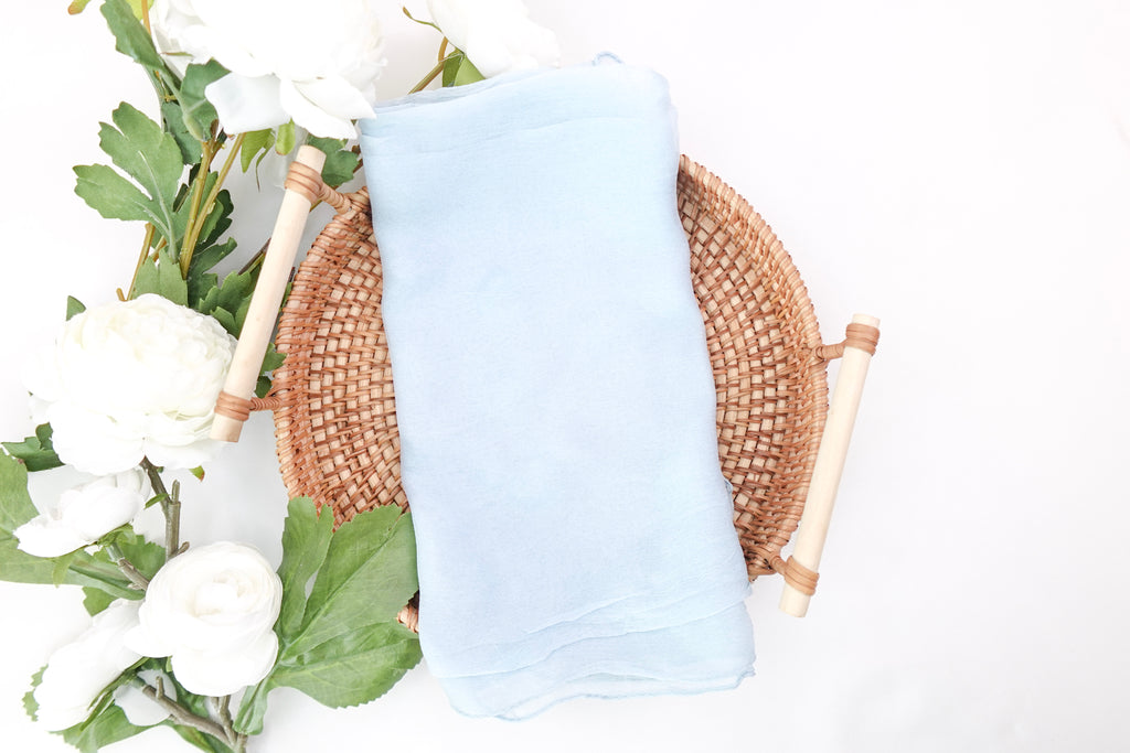 Sky Blue Solid Square Scarf