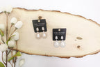 Cubic Zirconia Pearl Halo Drop Earrings