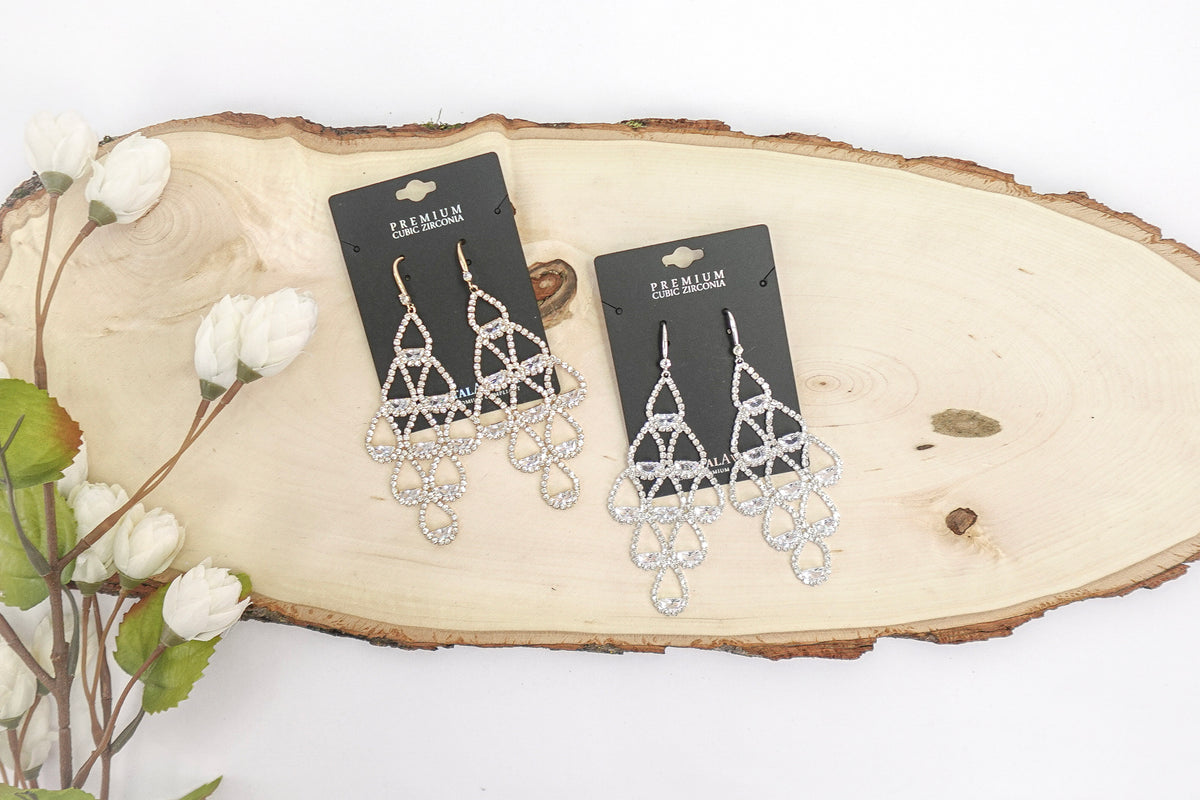 Cubic Zirconia Chandelier Dangle Earrings