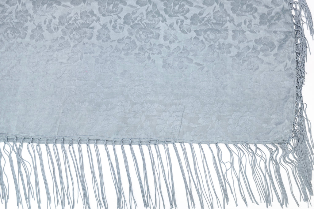 Storm Blue Tone On Tone Church Scarf with Fringe