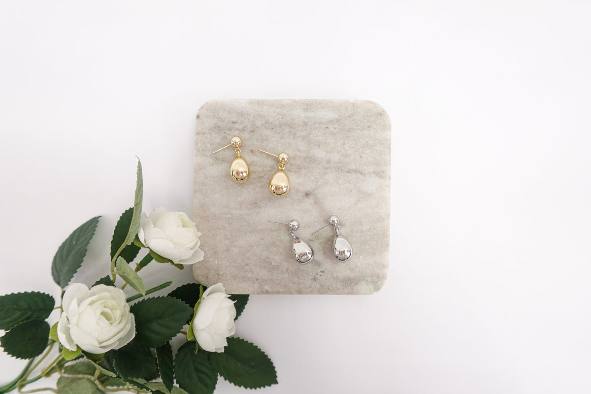 Gold Dipped Simple Teardrop Earrings