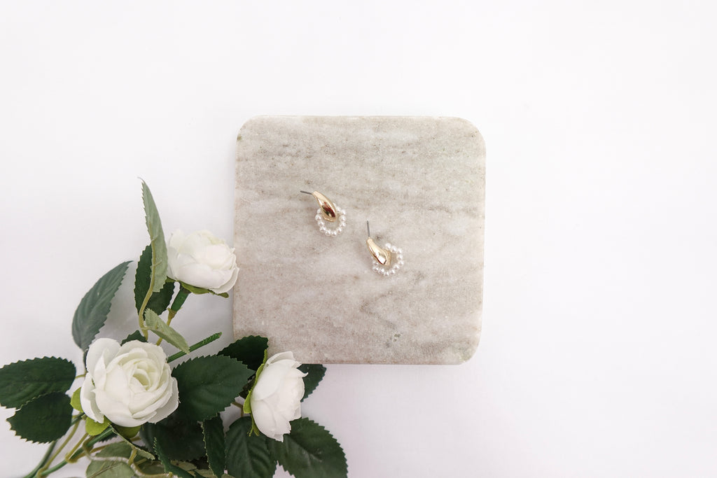 Gold Dipped Pearl Drop Earrings
