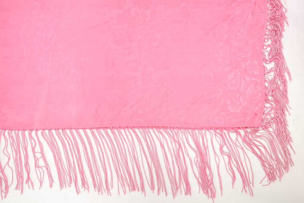 Aurora Pink Tone On Tone Church Scarf with Fringe