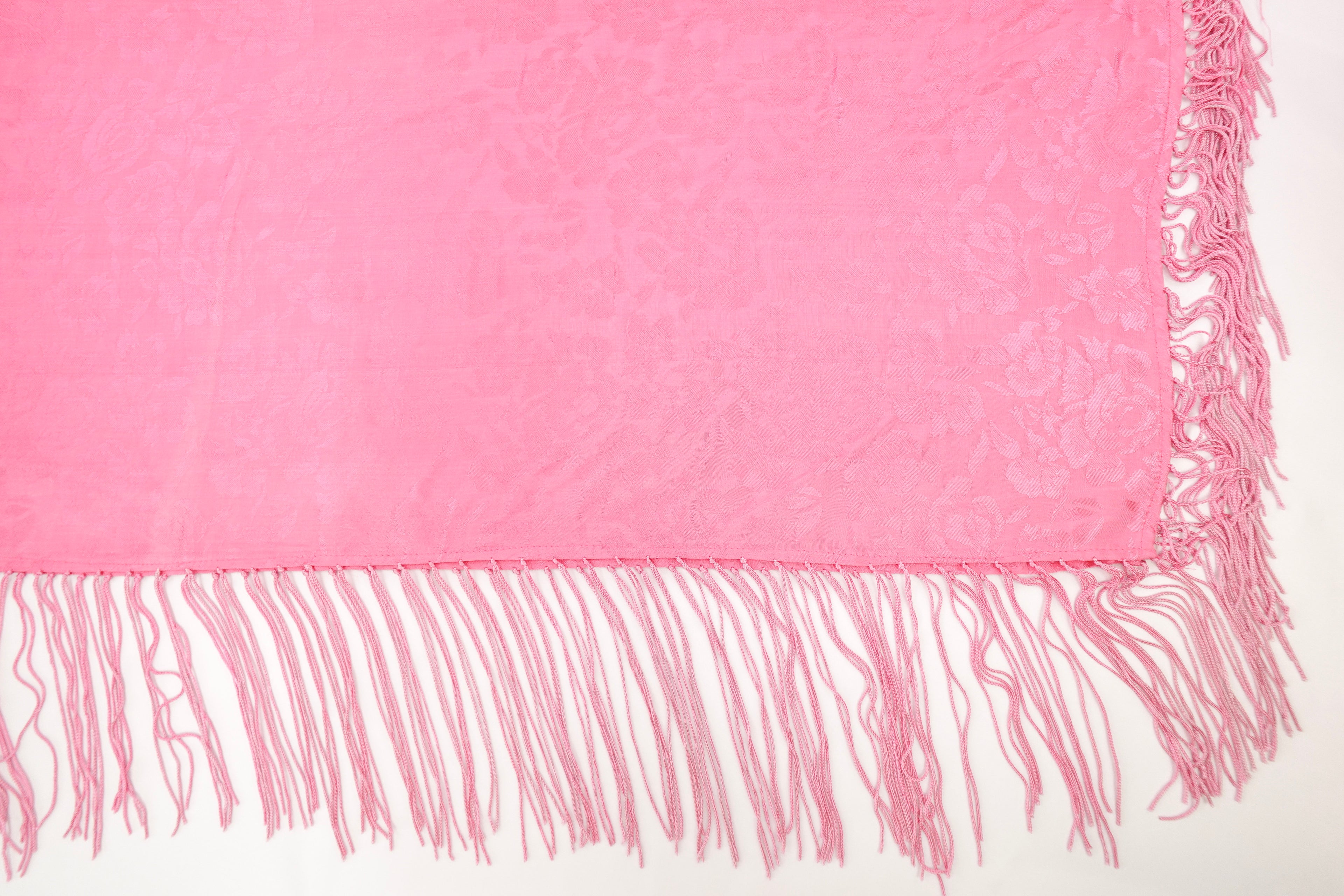 Aurora Pink Tone On Tone Church Scarf with Fringe
