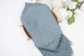 Storm Blue Tone On Tone Church Scarf with Fringe