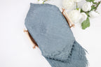 Storm Blue Tone On Tone Church Scarf with Fringe