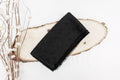 Black Tulips Design Two Tone Church Scarf with Frayed Edge