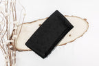 Black Tulips Design Two Tone Church Scarf with Frayed Edge
