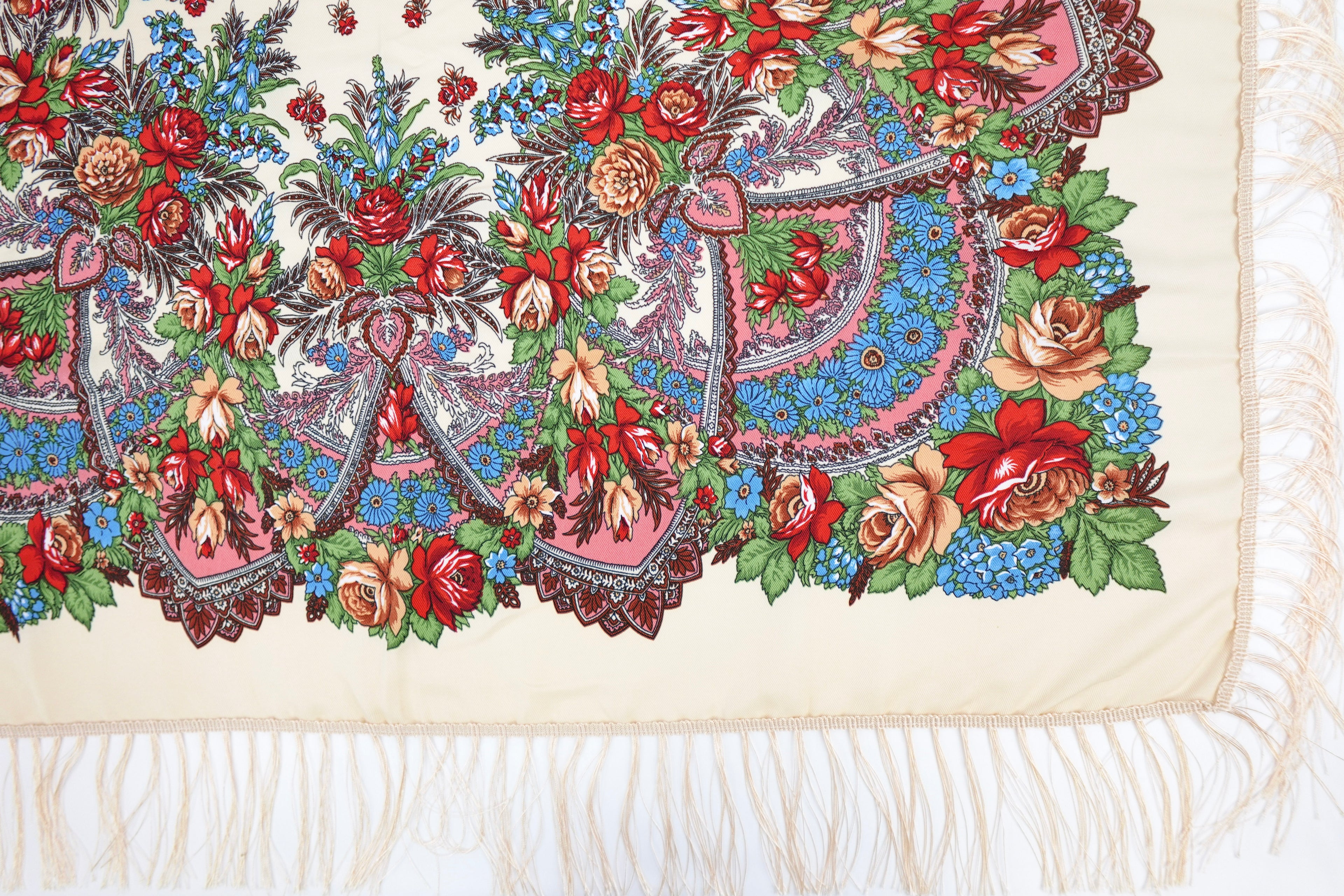 Cream Russia Style Church Scarf