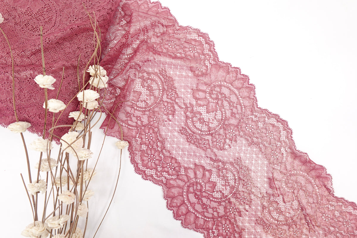 Light Muted Berry 9.5" Lace