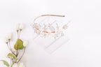 Flowers & Diamond Leaves Gold Headband