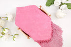 Aurora Pink Tone On Tone Church Scarf with Fringe
