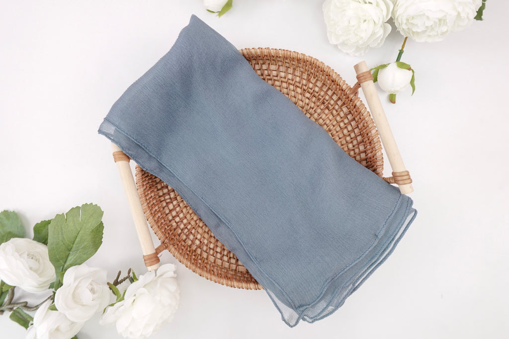 Storm Blue Solid Square Scarf