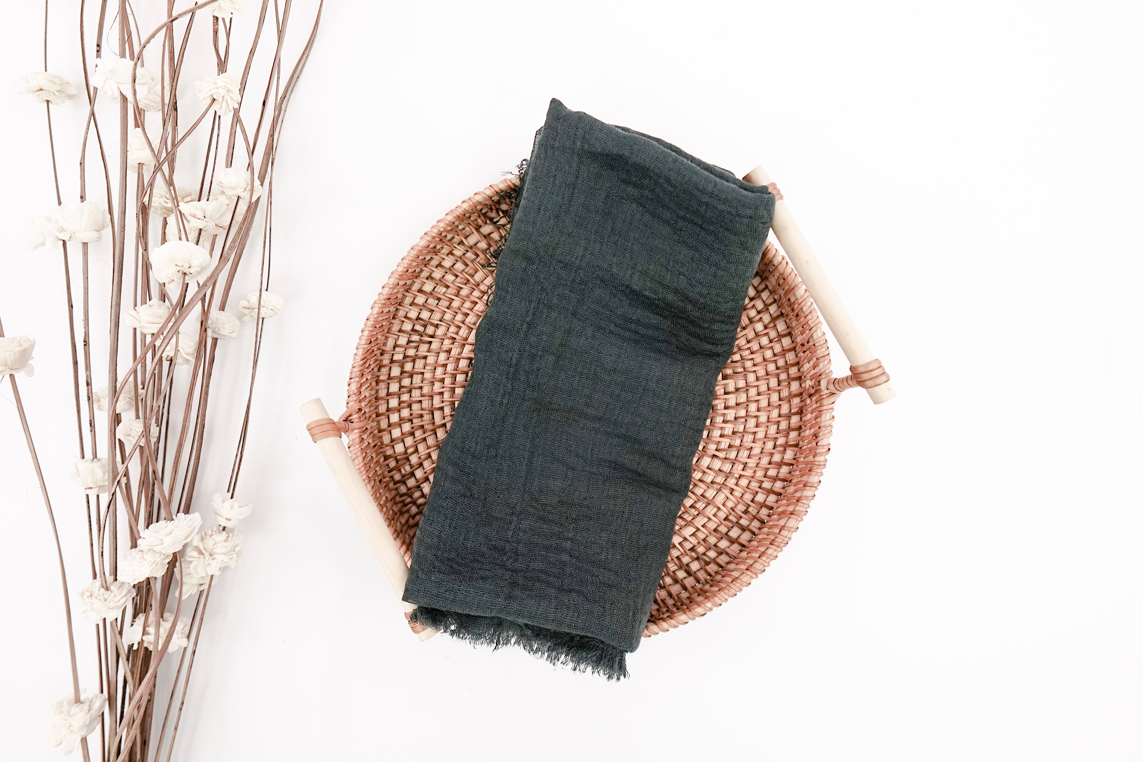 Slate Green Gauze Scarf