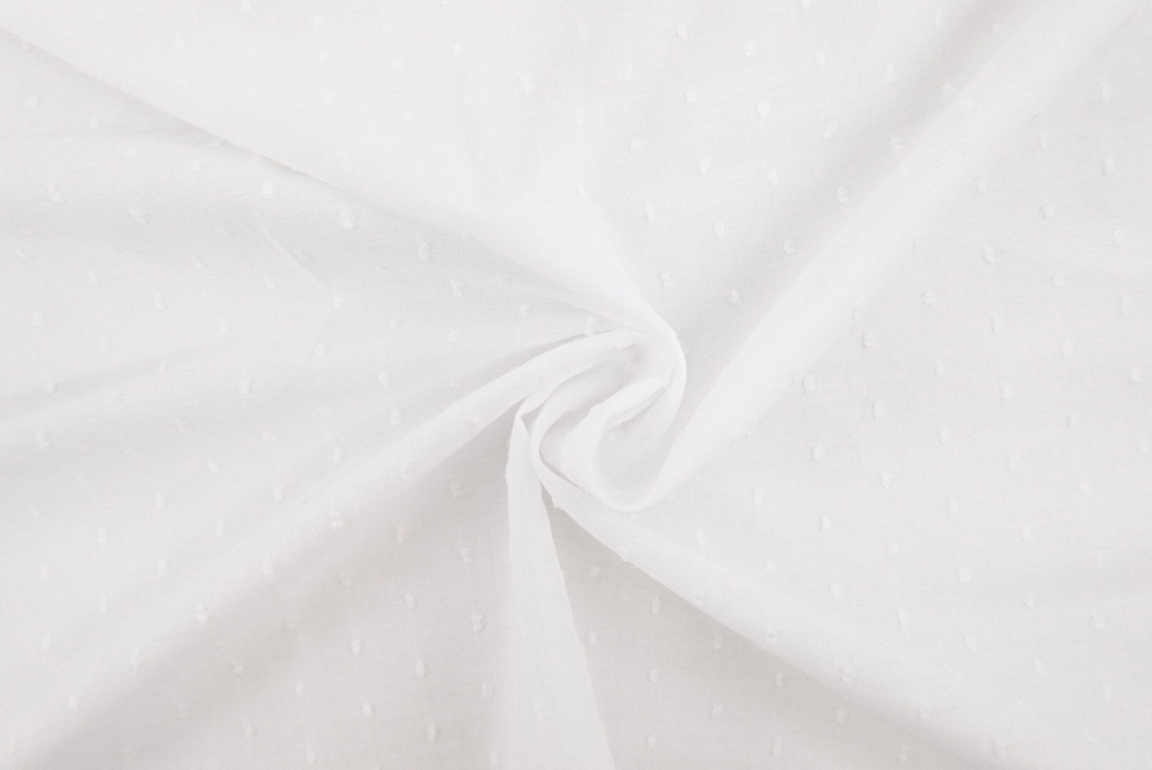 White 100% Cotton Swiss Dot