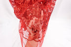 Bright Red Glitter & Sequin Bridal Lace