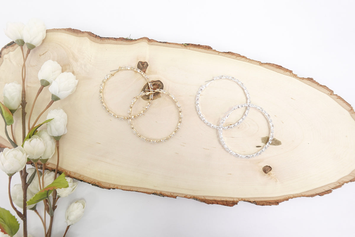 Cubic Zirconia Hoop Earrings