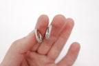 Crystal Silver-Toned Huggies Earrings