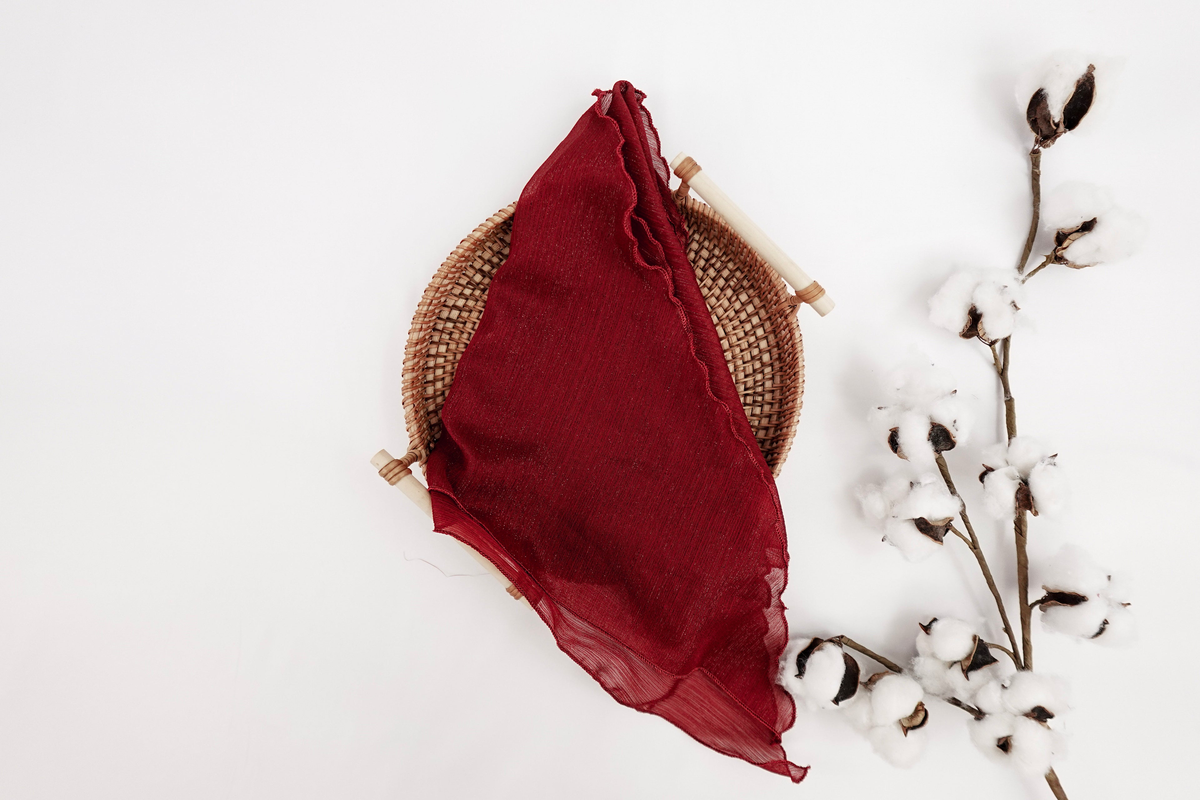 Cranberry Triangle Shimmer Scarf