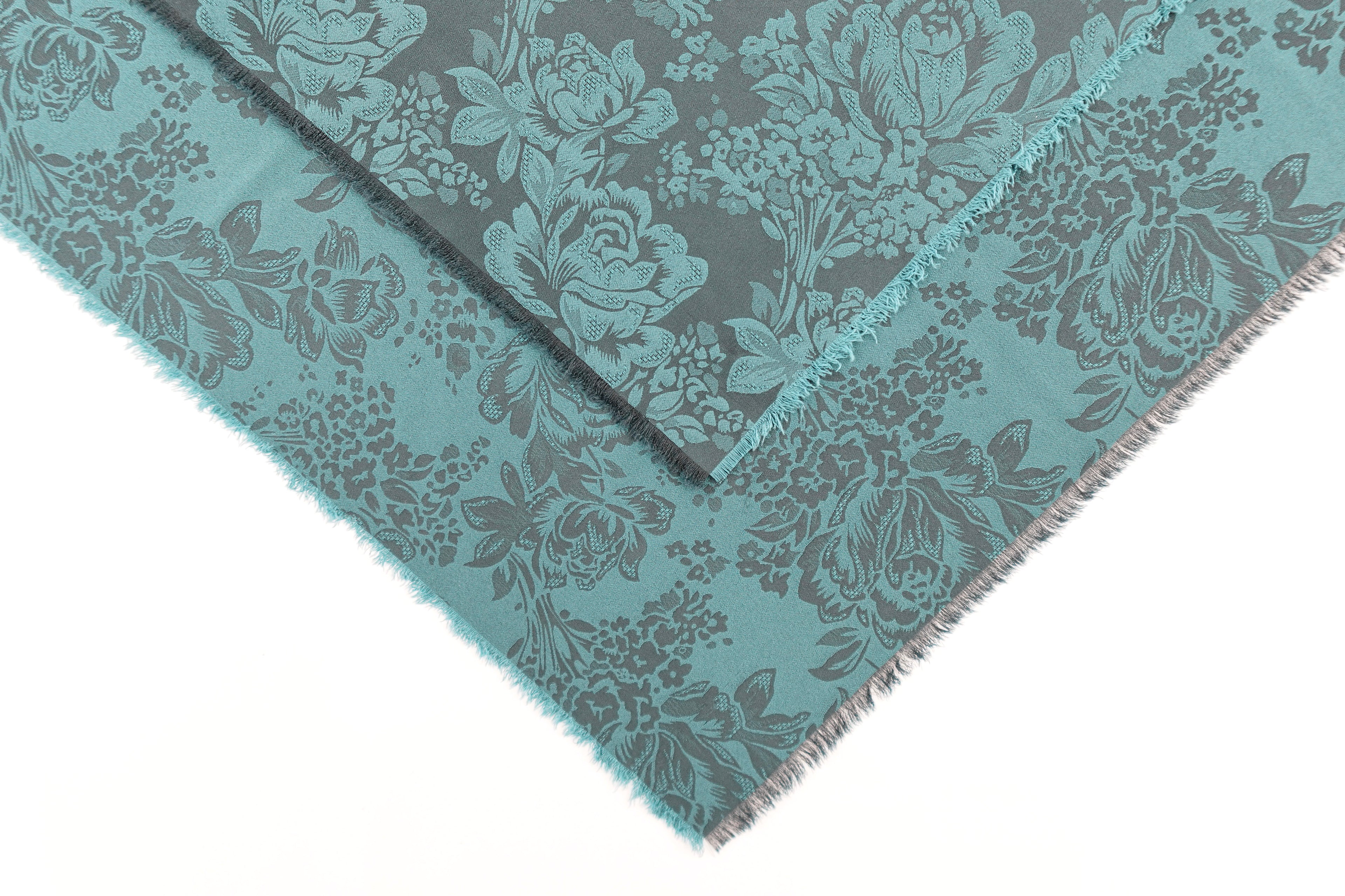 Jasper Roses Design Two Tone Church Scarf with Frayed Edge