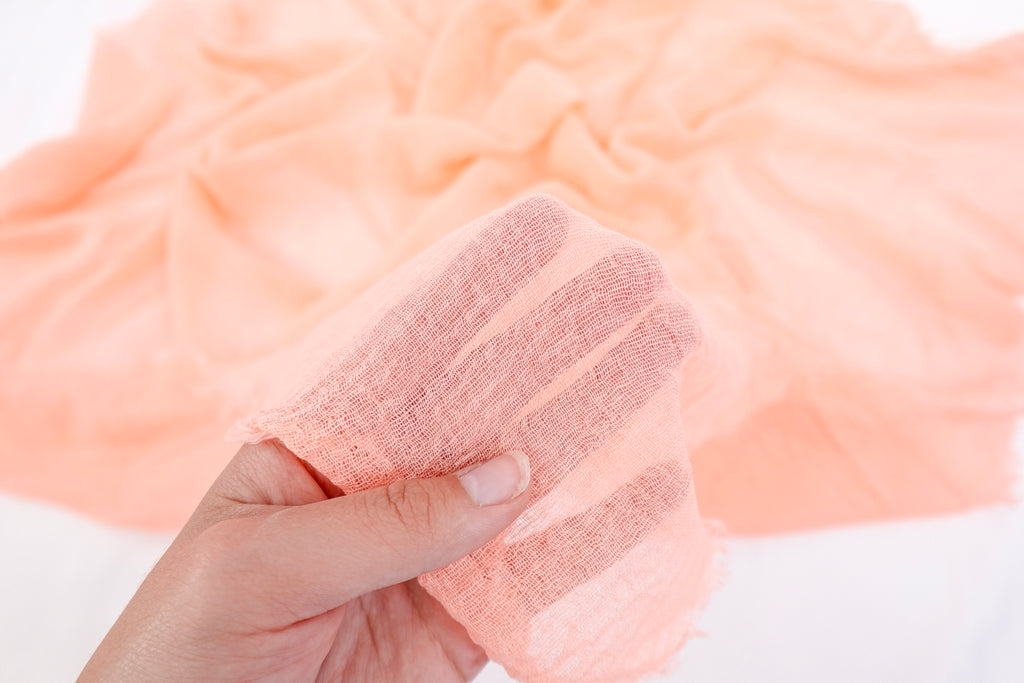 Neon Coral Gauze Scarf
