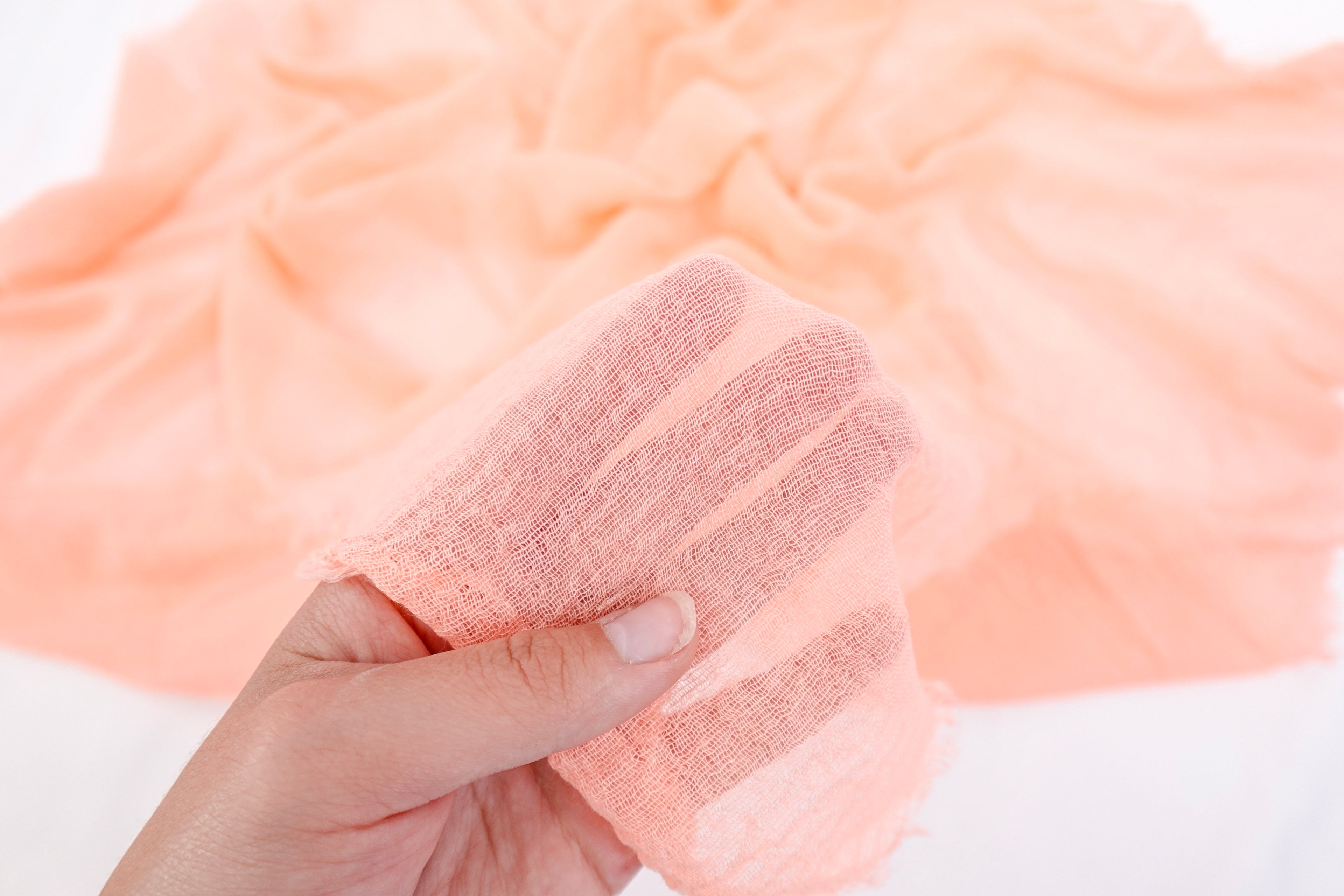 Neon Coral Gauze Scarf