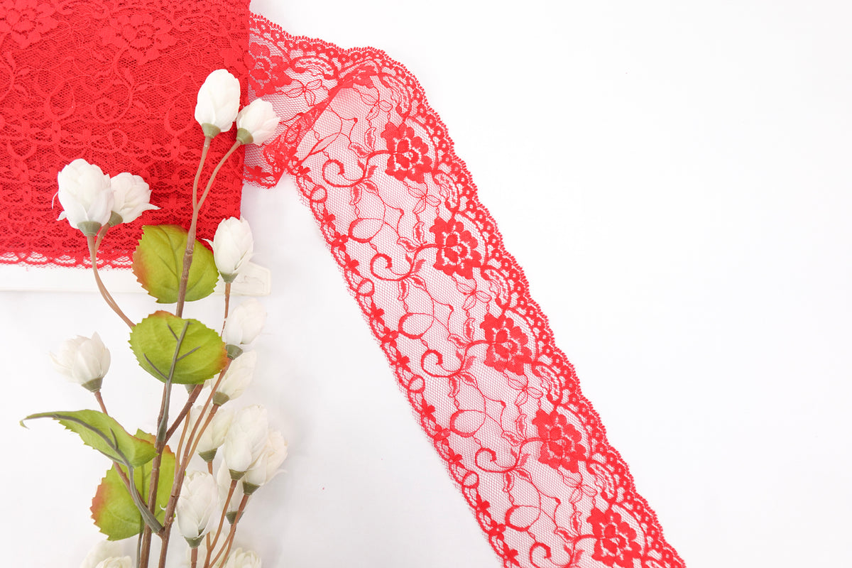 Lipstick Red 4" Lace