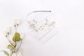 Flowers, Diamonds & Pearls Silver Headband