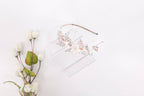 Flowers & Diamond Leaves Rose Gold Headband