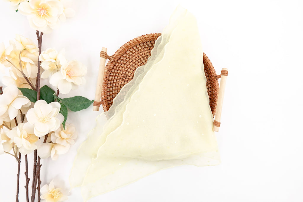 Daffodil Triangle Scarf with Sequin Details