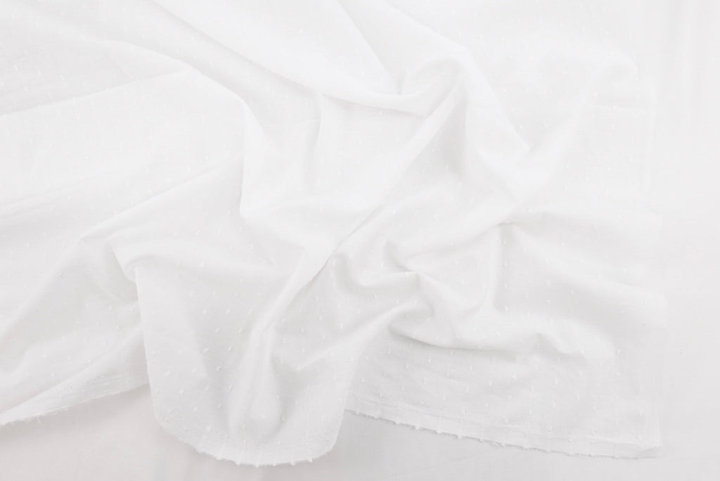 White 100% Cotton Swiss Dot