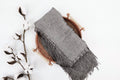True Taupe Tone On Tone Church Scarf with Fringe