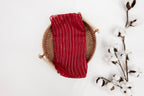 Cranberry Square Scarf with Gold Details