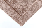 Brown Roses Design Two Tone Church Scarf with Frayed Edge