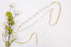 Pearls and Leaves Tie Headband
