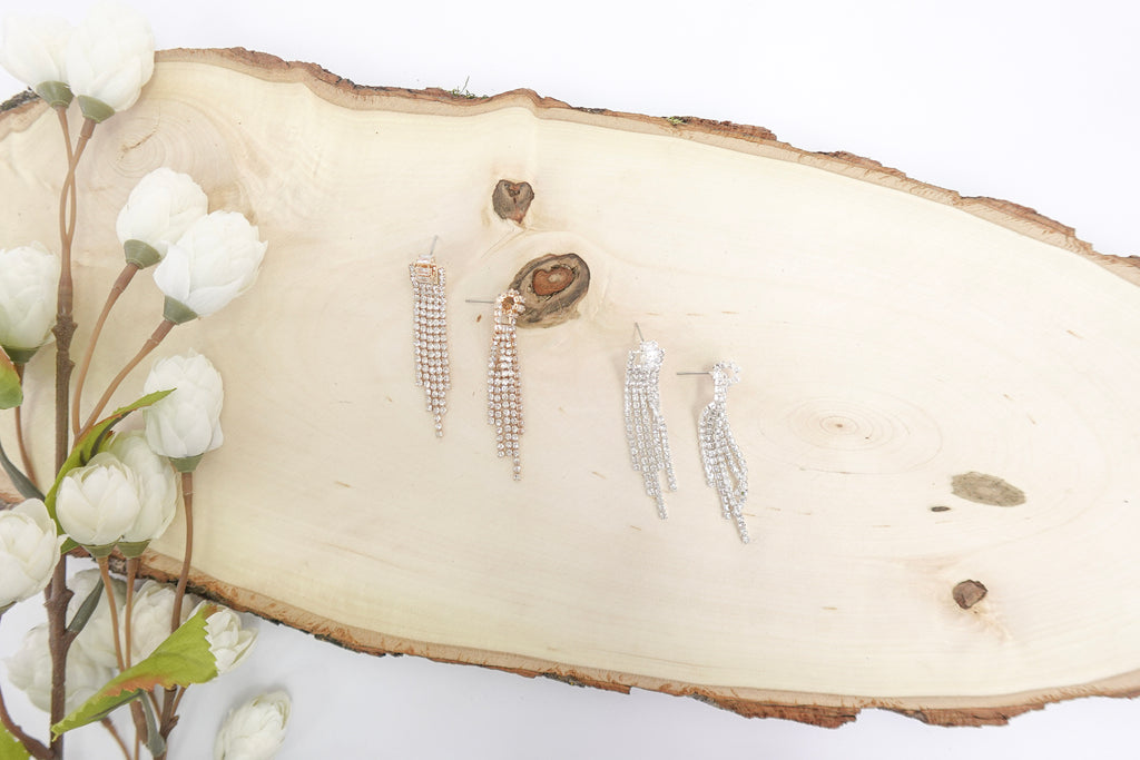 Cubic Zirconia Tassel Earrings