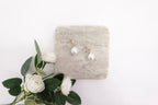 Cubic Zirconia Gold Dipped Pearl Drop Earrings