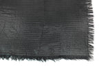 Black Metallic Church Scarf with Frayed Edge