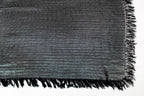 Black and Silver Metallic Church Scarf with Frayed Edge