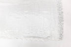 White and Silver Metallic Church Scarf with Frayed Edge