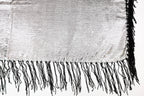 Black and Silver Metallic Church Scarf with Fringe