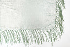 Green and Silver Metallic Church Scarf with Fringe
