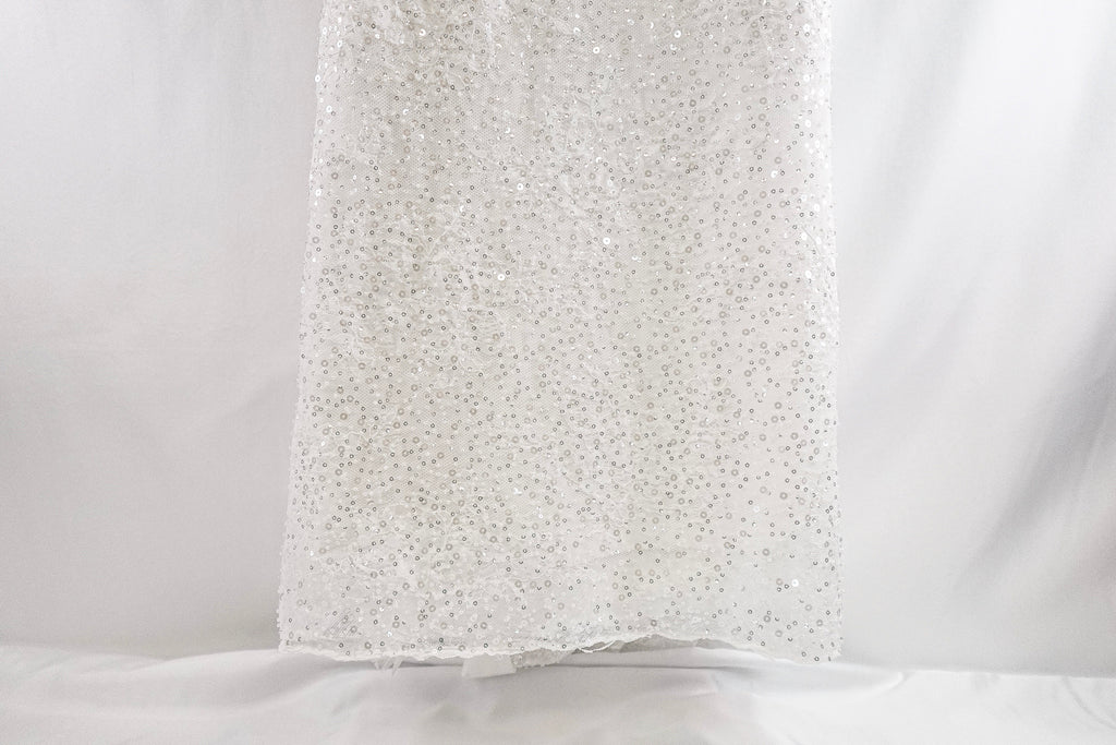 Off-White Chantilly Beaded Sequin Bridal Lace