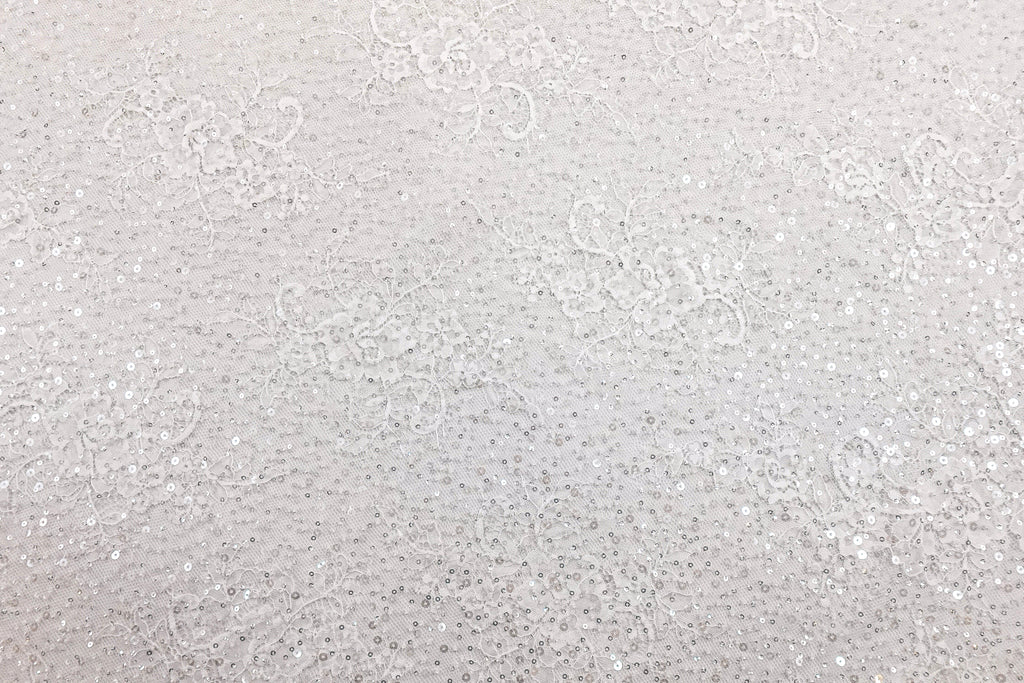Off-White Chantilly Beaded Sequin Bridal Lace